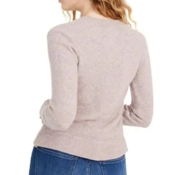 Madewell Faux Wrap Coziest Yarn Pullover Heather Boysenberry V Neckline Sweater - Picture 9 of 10